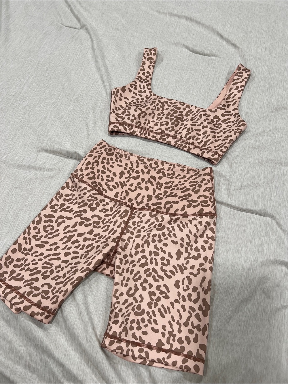 Leopard-Print Pink Scoop Sports Bra